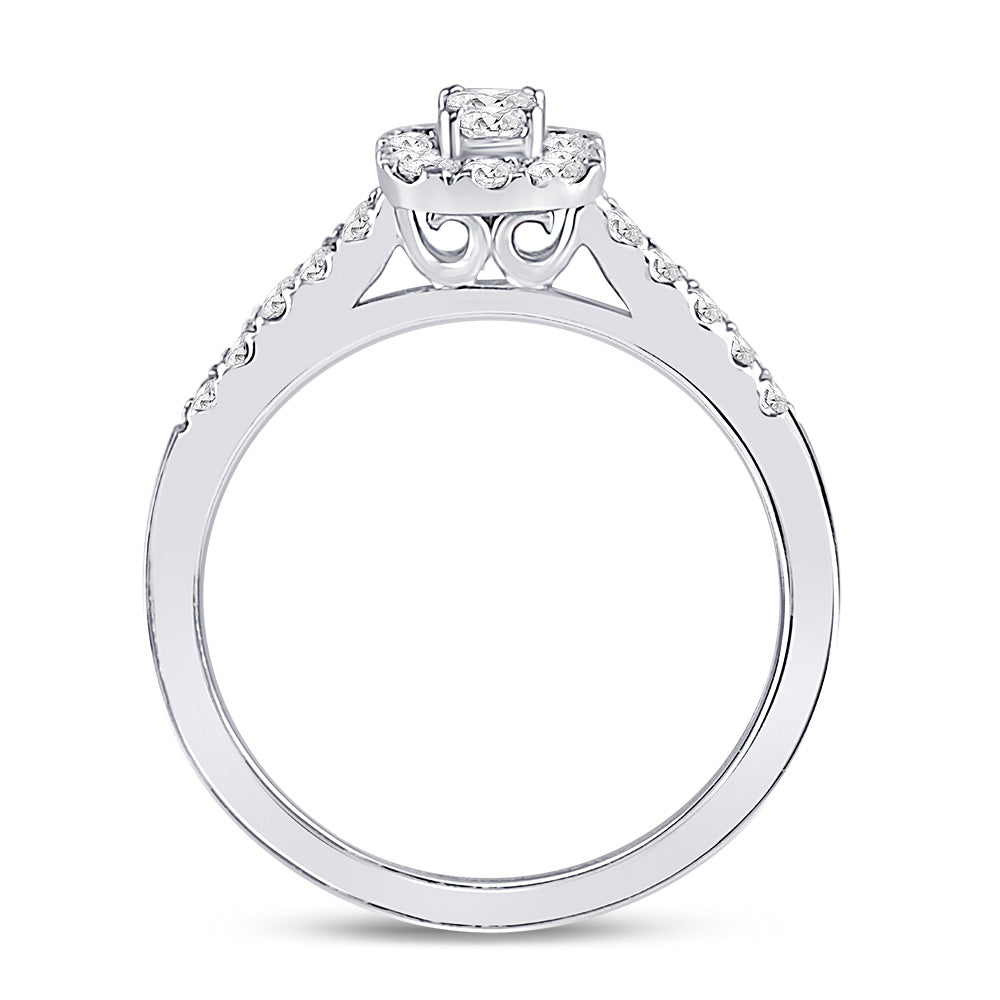 14kt White Gold Womens Emerald Diamond Solitaire Bridal Wedding Engagement Ring 1/2 Cttw (Certified) 7 Daisy Joyeria