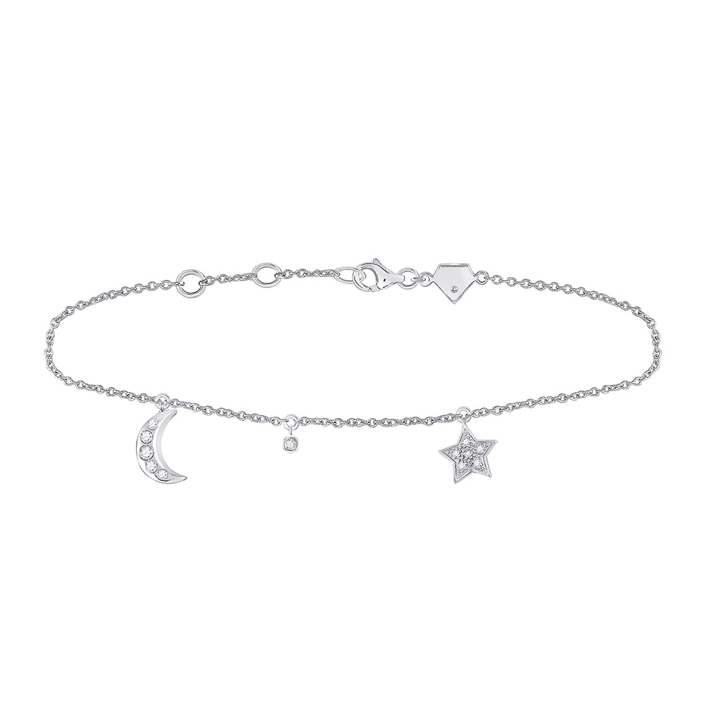 1/12CTW-MOON AND STAR DIA BRACELET Daisy Joyeria