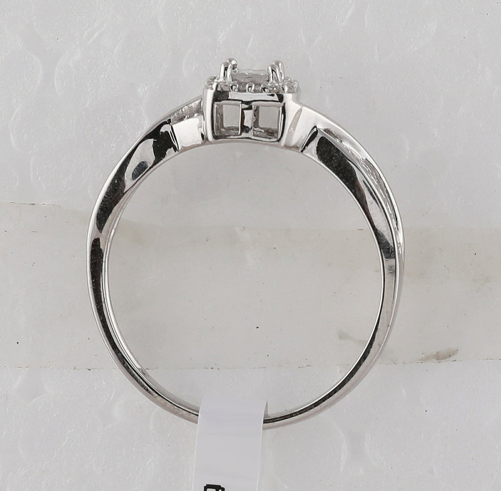 Sterling Silver Womens Princess Diamond Solitaire Promise Bridal Ring 1/8 Cttw 7 Daisy Joyeria