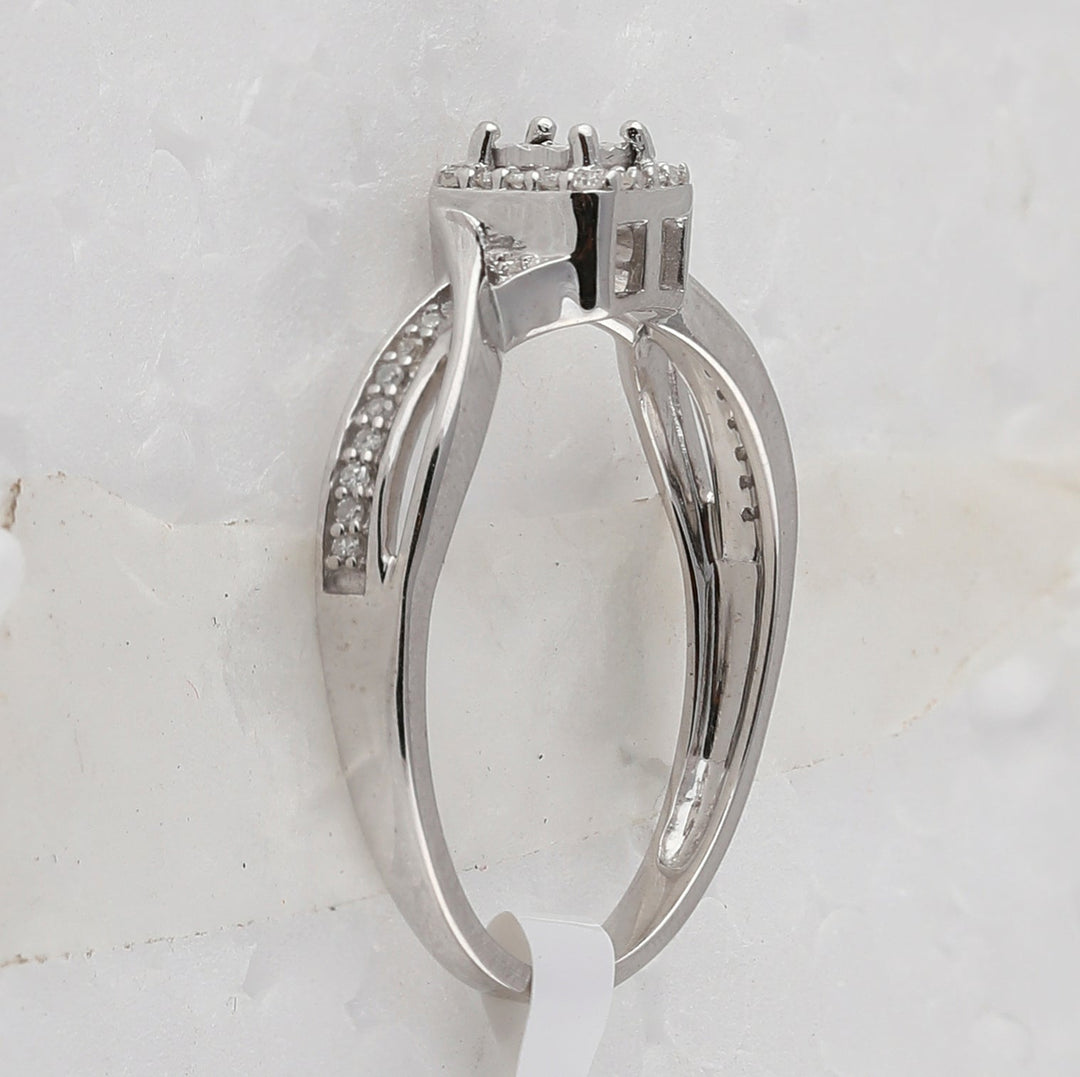 Sterling Silver Womens Princess Diamond Solitaire Promise Bridal Ring 1/8 Cttw 7 Daisy Joyeria