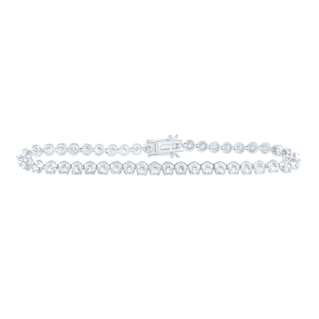 14kt White Gold Womens Round Diamond Classic Tennis Bracelet 4.00 Cttw Daisy Joyeria