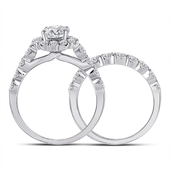 14kt White Gold Womens Round Diamond Bridal Wedding Engagement Ring Band Set 2.00 Cttw (Certified) 7 Daisy Joyeria