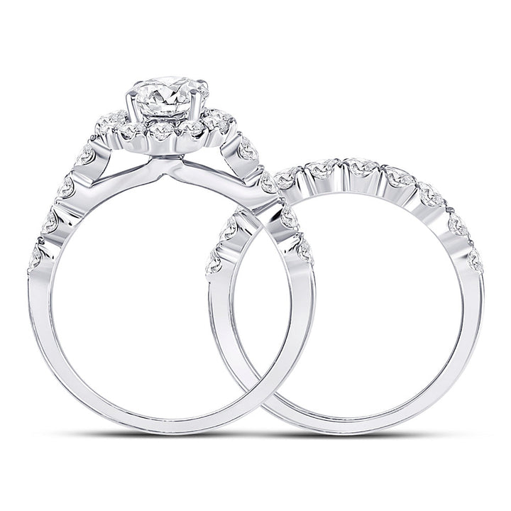 14kt White Gold Womens Round Diamond Bridal Wedding Engagement Ring Band Set 2.00 Cttw (Certified) 7 Daisy Joyeria