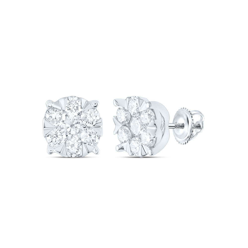 1/2CTW-DIA ANA M FLOWER EARRING Daisy Joyeria