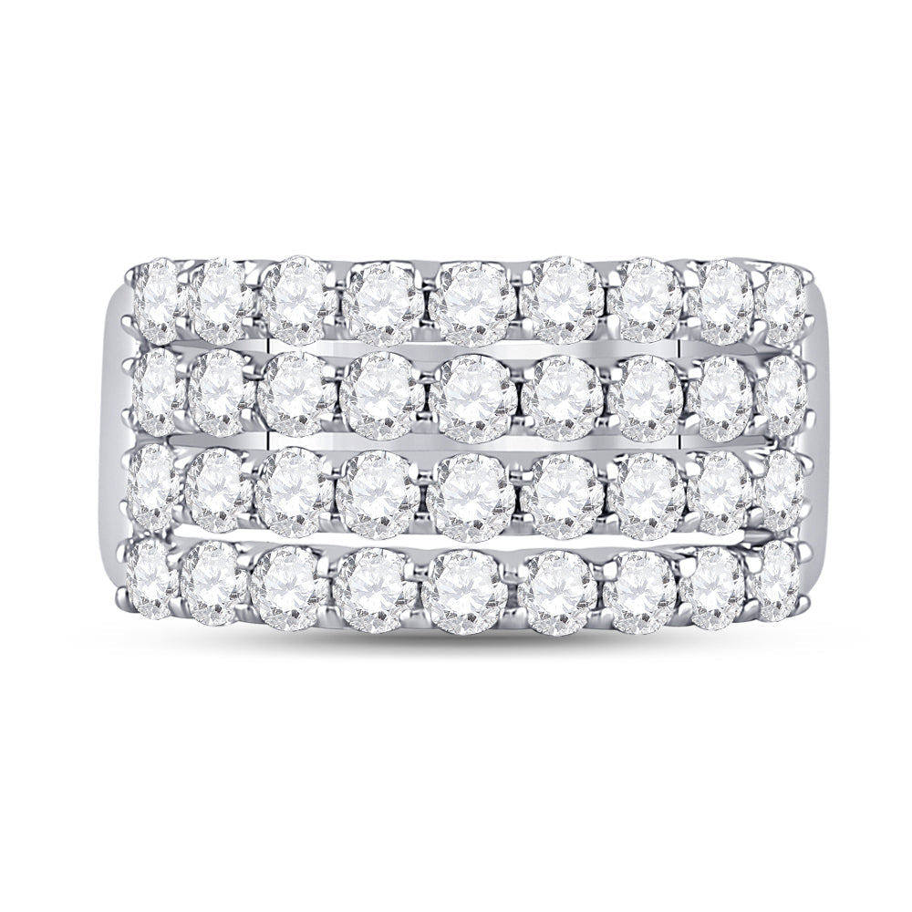 14kt White Gold Womens Round Diamond Anniversary Band Ring 2.00 Cttw 7 Daisy Joyeria