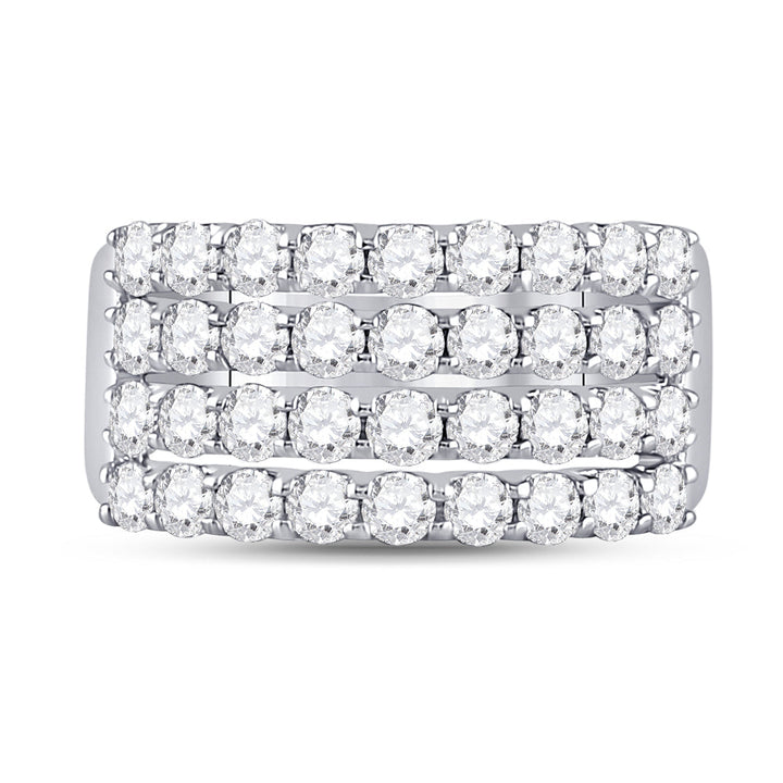 14kt White Gold Womens Round Diamond Anniversary Band Ring 2.00 Cttw 7 Daisy Joyeria