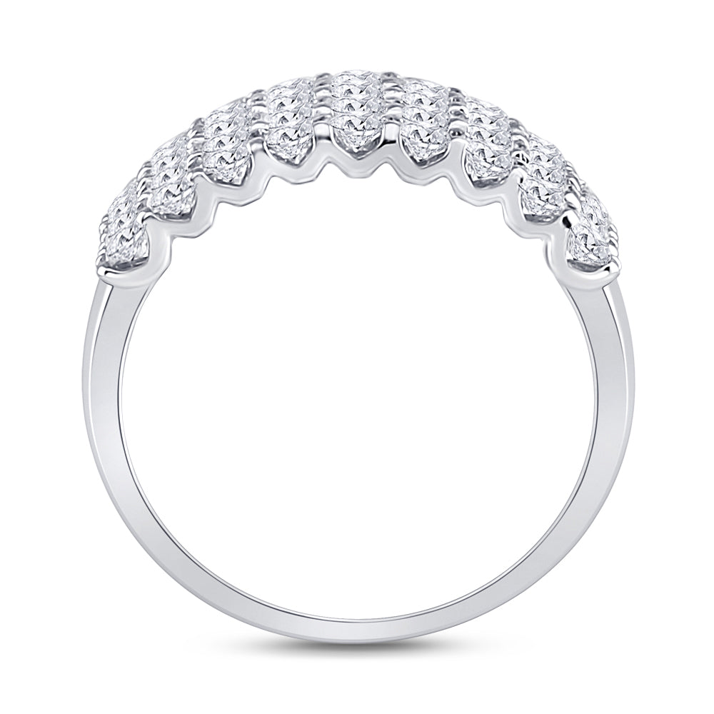 14kt White Gold Womens Round Diamond Anniversary Band Ring 2.00 Cttw 7 Daisy Joyeria