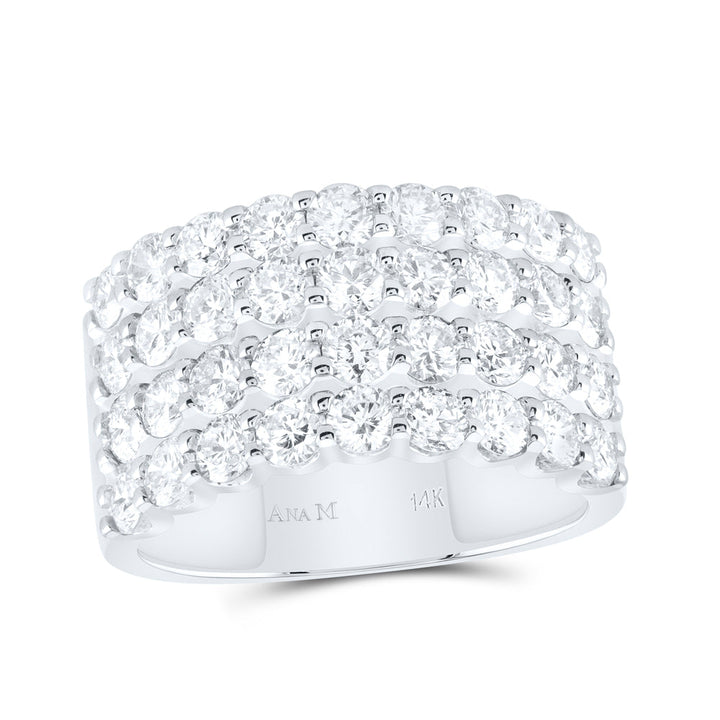 14kt White Gold Womens Round Diamond Anniversary Band Ring 2.00 Cttw 7 Daisy Joyeria