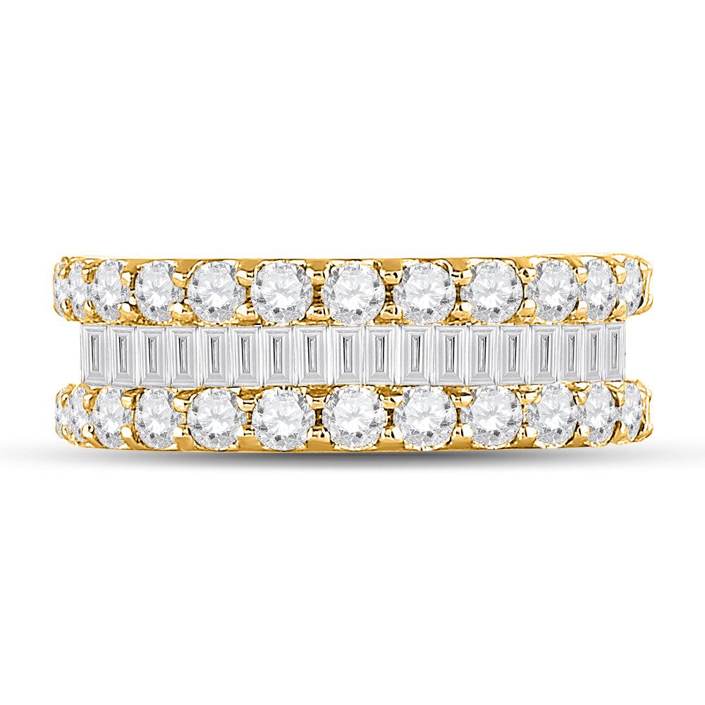 14kt Yellow Gold Womens Baguette Diamond Anniversary Ring 2-5/8 Cttw 7 Daisy Joyeria