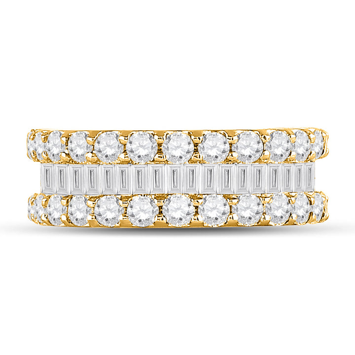 14kt Yellow Gold Womens Baguette Diamond Anniversary Ring 2-5/8 Cttw 7 Daisy Joyeria