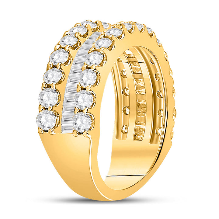 14kt Yellow Gold Womens Baguette Diamond Anniversary Ring 2-5/8 Cttw 7 Daisy Joyeria