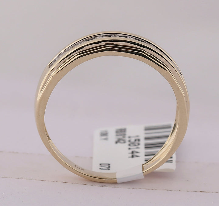 10kt Yellow Gold Mens Round Diamond Wedding Channel-Set Band Ring 1/5 Cttw 10 Daisy Joyeria