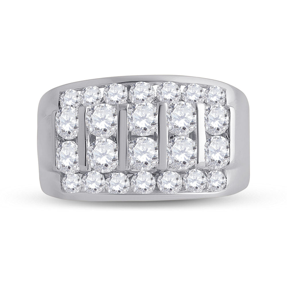 14kt White Gold Mens Round Diamond Channel-Set Band Ring 3.00 Cttw 10 Daisy Joyeria