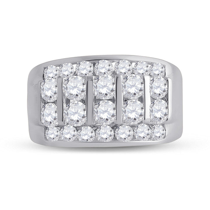 14kt White Gold Mens Round Diamond Channel-Set Band Ring 3.00 Cttw 10 Daisy Joyeria