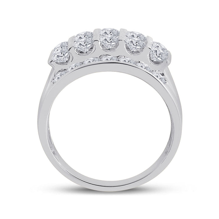 14kt White Gold Mens Round Diamond Channel-Set Band Ring 3.00 Cttw 10 Daisy Joyeria