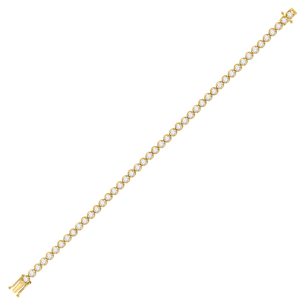 14kt Yellow Gold Womens Round Diamond Classic Tennis Bracelet 4.00 Cttw Daisy Joyeria