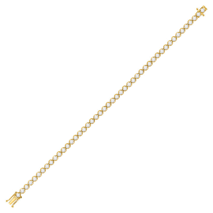 14kt Yellow Gold Womens Round Diamond Classic Tennis Bracelet 4.00 Cttw Daisy Joyeria