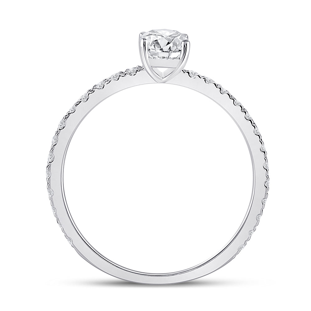 14kt White Gold Womens Emerald Diamond Solitaire Bridal Wedding Engagement Ring 1.00 Cttw (Certified) 7 Daisy Joyeria