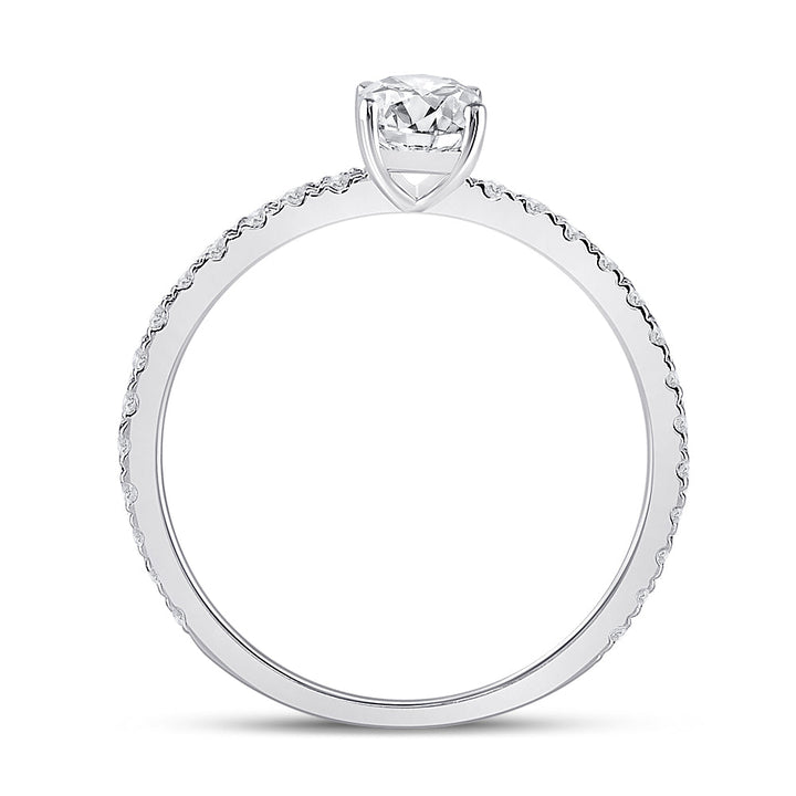 14kt White Gold Womens Emerald Diamond Solitaire Bridal Wedding Engagement Ring 1.00 Cttw (Certified) 7 Daisy Joyeria