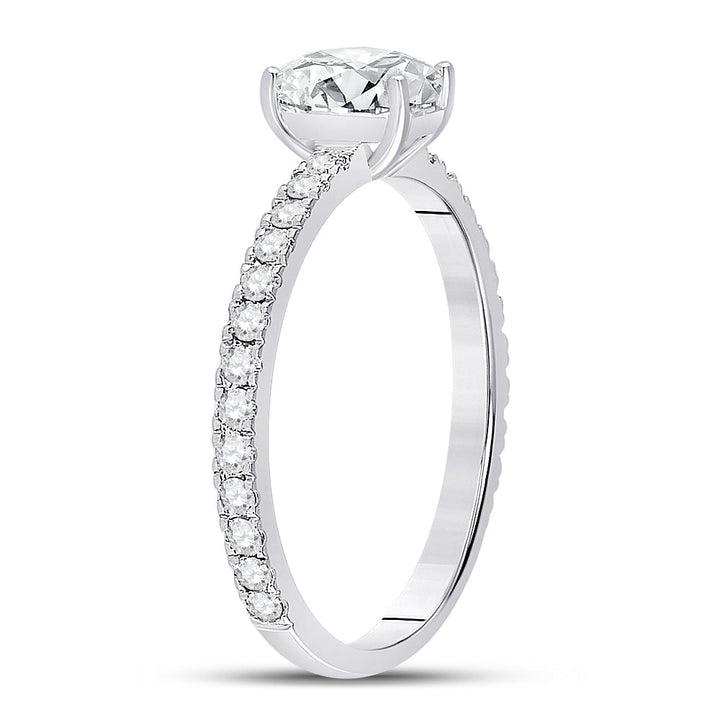 14kt White Gold Womens Emerald Diamond Solitaire Bridal Wedding Engagement Ring 1.00 Cttw (Certified) 7 Daisy Joyeria