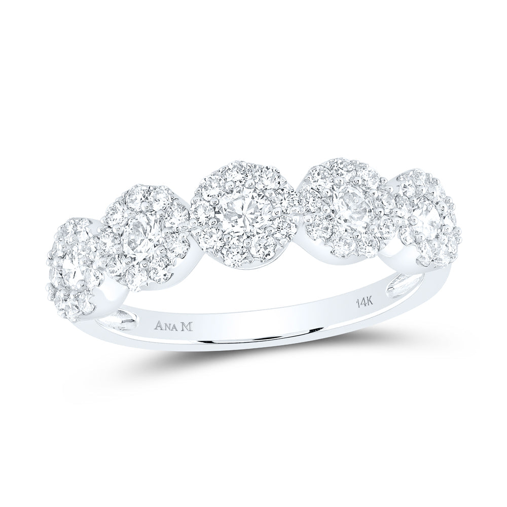 14kt White Gold Womens Round Diamond Band Ring 1.00 Cttw 7 Daisy Joyeria
