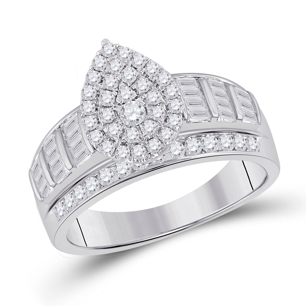 1CTW-NAT DIA CINDY PEAR RING 7 Daisy Joyeria