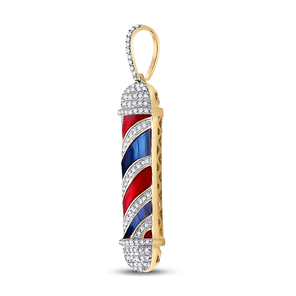 3/8CTW-DIA P1 BARBER POLE MENS CHARM Daisy Joyeria