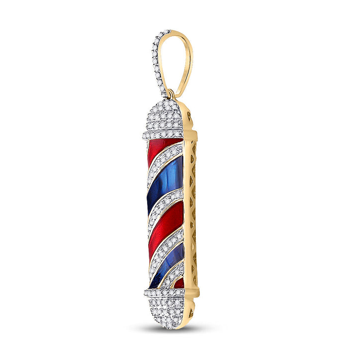3/8CTW-DIA P1 BARBER POLE MENS CHARM Daisy Joyeria