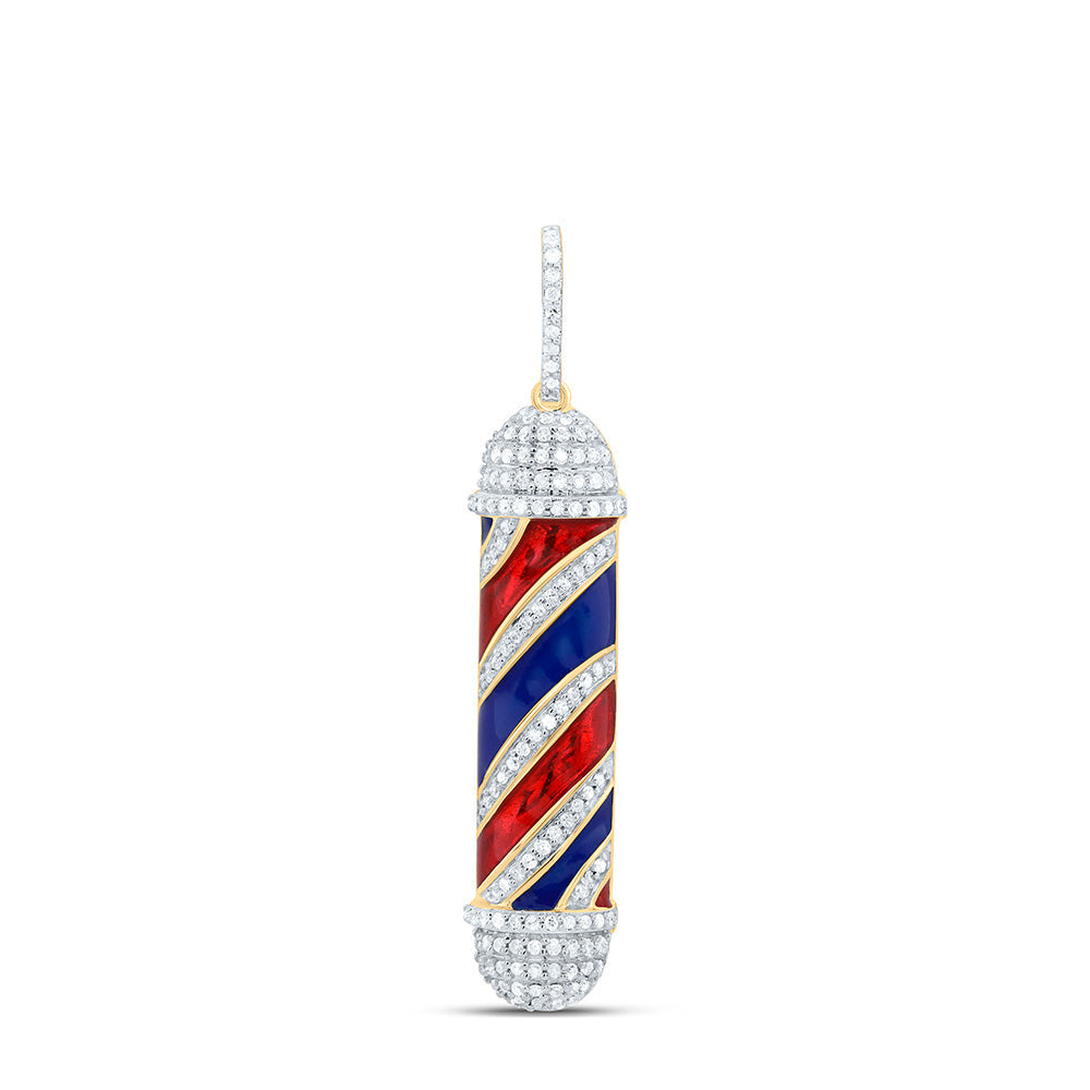 3/8CTW-DIA P1 BARBER POLE MENS CHARM Daisy Joyeria