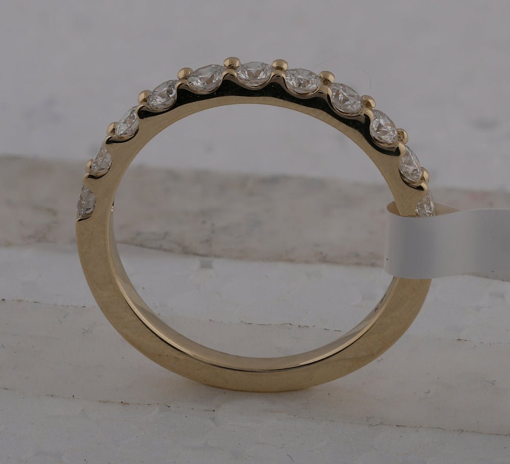 14kt Yellow Gold Womens Round Diamond Wedding Single Row Band 3/4 Cttw 7 Daisy Joyeria