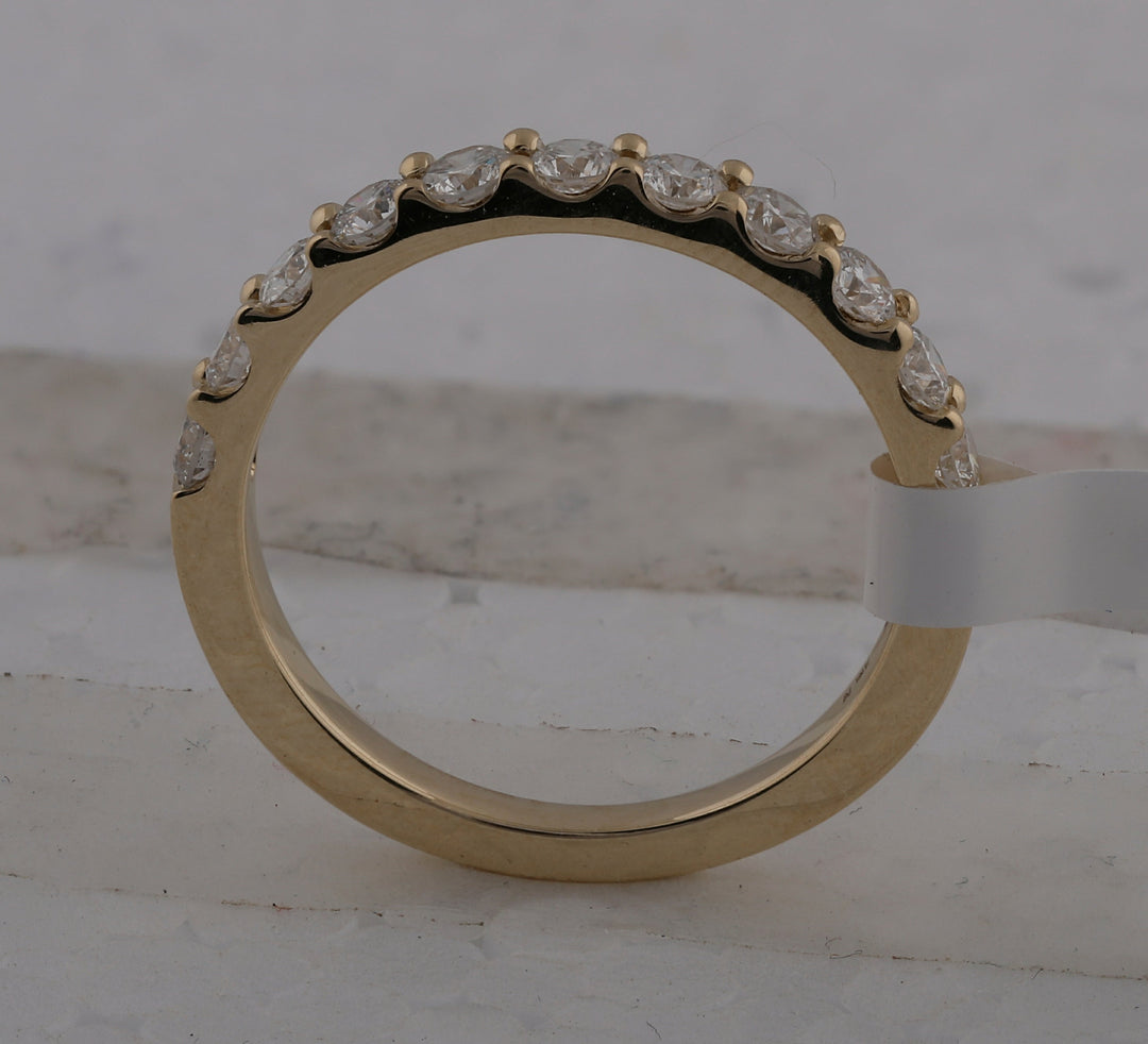 14kt Yellow Gold Womens Round Diamond Wedding Single Row Band 3/4 Cttw 7 Daisy Joyeria