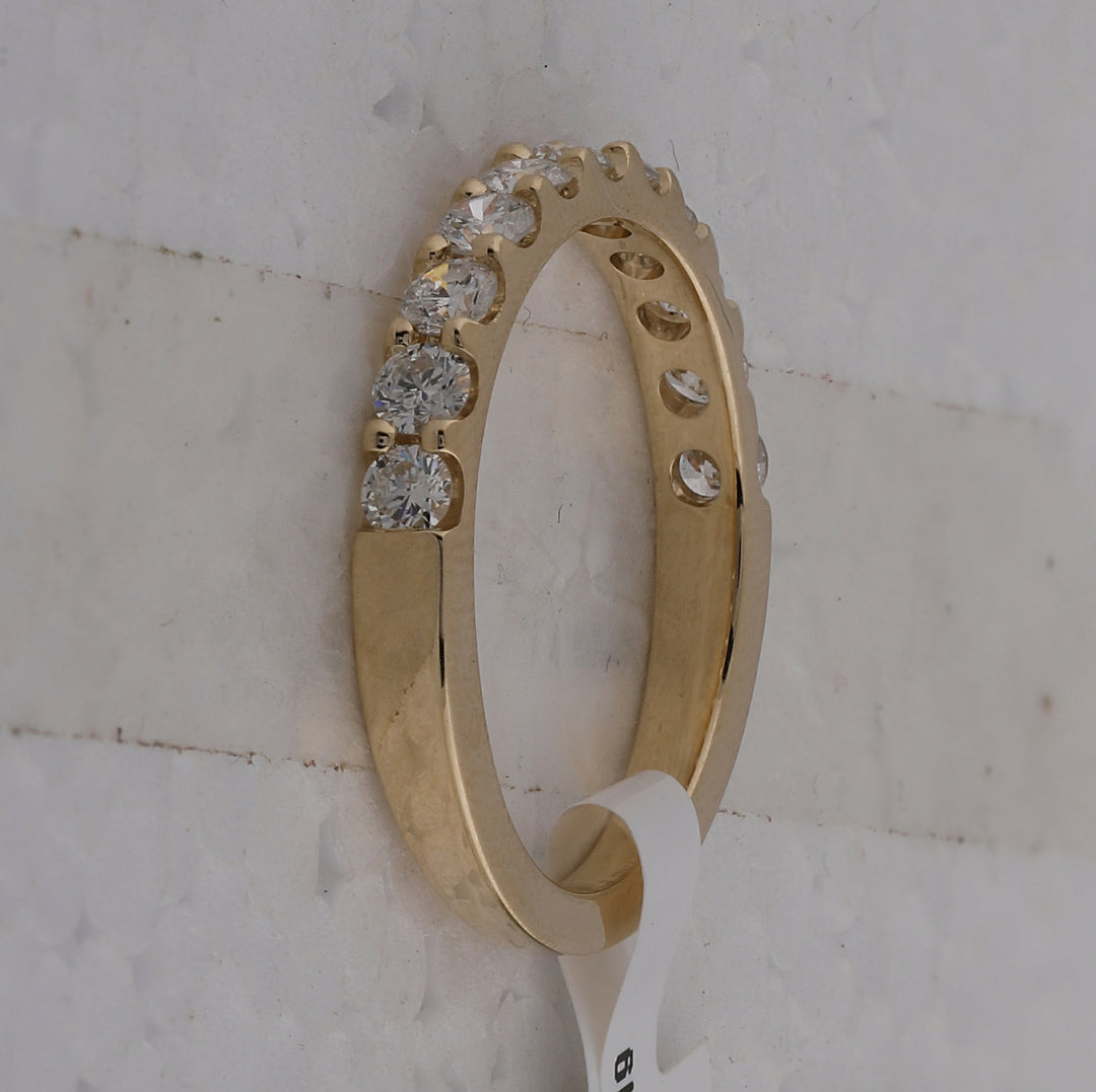 14kt Yellow Gold Womens Round Diamond Wedding Single Row Band 3/4 Cttw 7 Daisy Joyeria