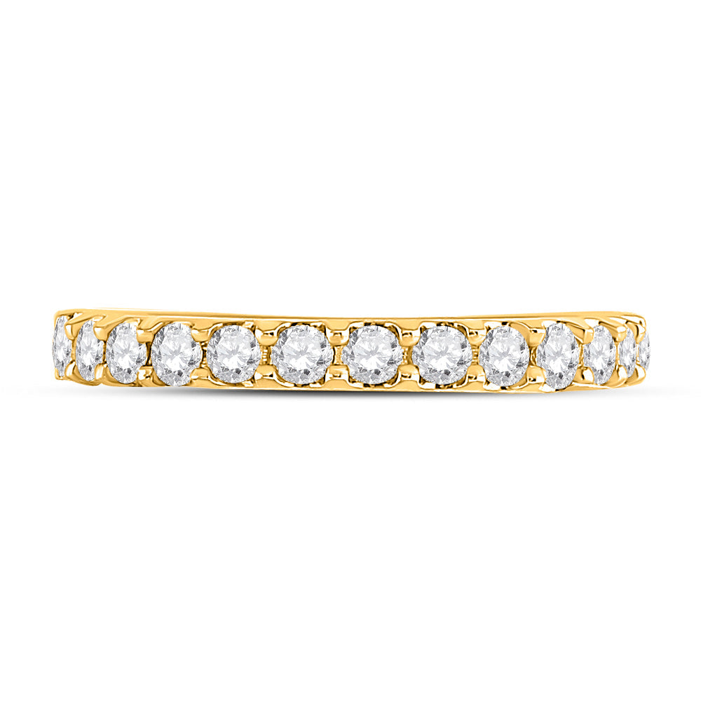 14kt Yellow Gold Womens Round Diamond Wedding Single Row Band 1/2 Cttw 7 Daisy Joyeria