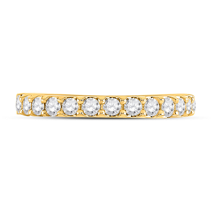 14kt Yellow Gold Womens Round Diamond Wedding Single Row Band 1/2 Cttw 7 Daisy Joyeria