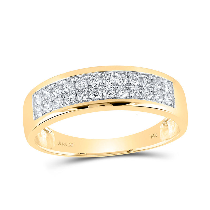 14kt Yellow Gold His Hers Round Diamond Cluster Matching Bridal Wedding Ring Band Set 1-7/8 Cttw 7 Daisy Joyeria