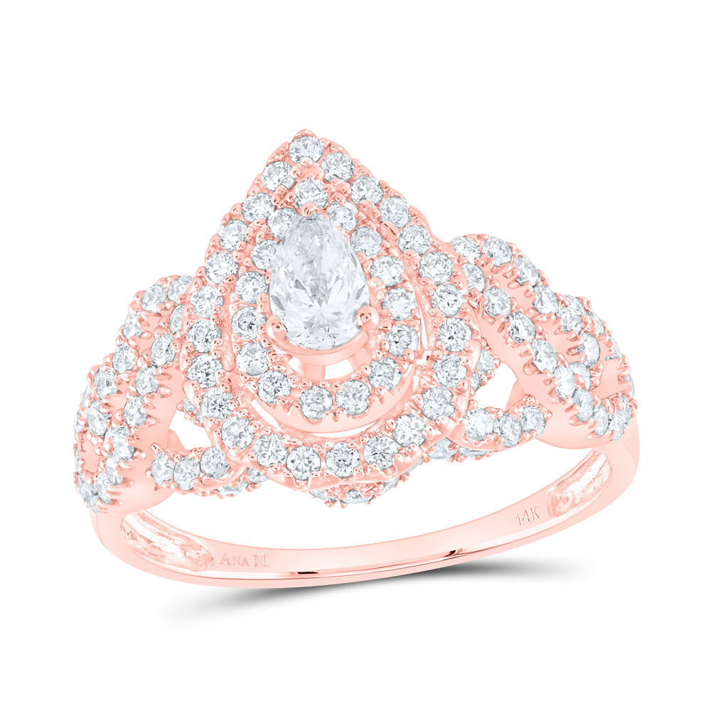 1CTW-DIA ANA M 1/4CT-C PEAR BLISS BRIDAL SET 2 HALO 7 Daisy Joyeria