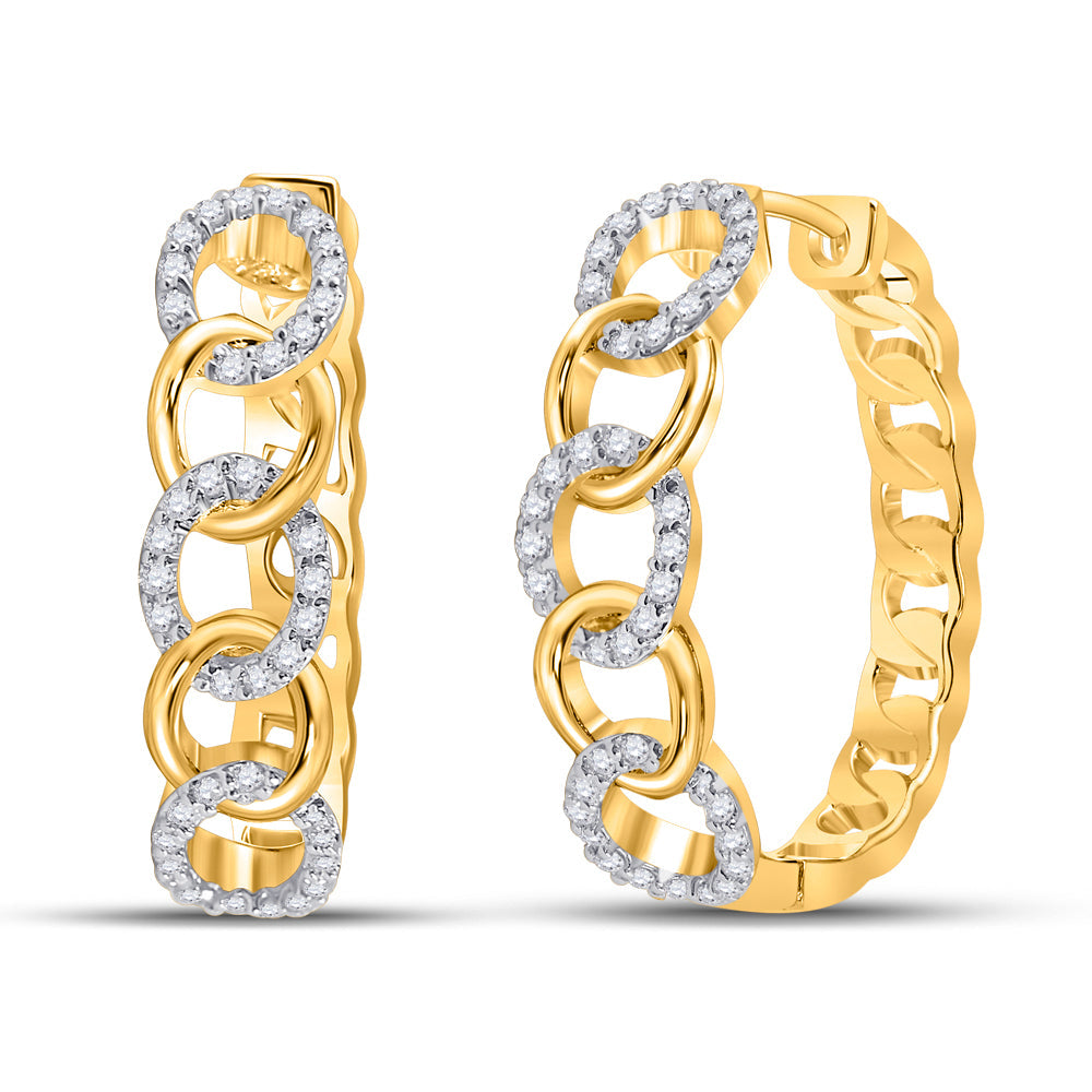1/5CTW-NAT DIA CN FASHION HOOPS EARRING Daisy Joyeria