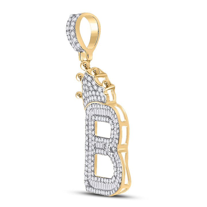 1 CT-DIA P1 CROWN INITIAL "B" MENS PENDANT Daisy Joyeria