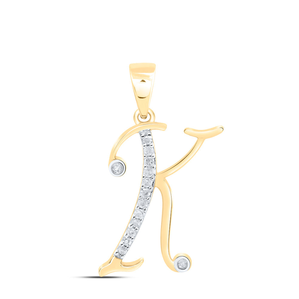 1/12CTW-DIA P1GIFT INITIAL-"K" PENDANT Daisy Joyeria