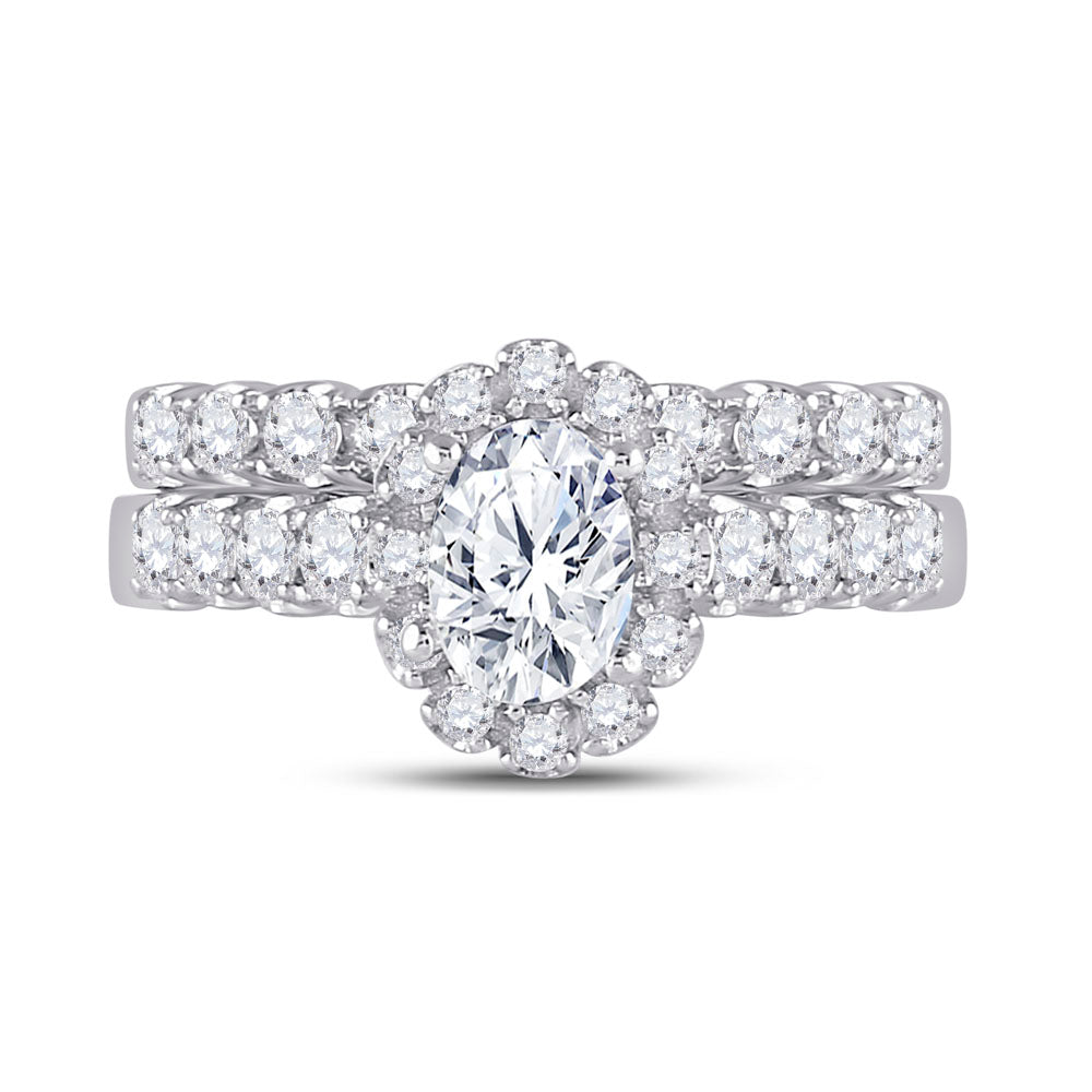 2 CTW-DIA ANA M 3/4CT-COV BRIDAL SETS SINGLE HALO 7 Daisy Joyeria