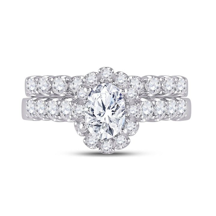 2 CTW-DIA ANA M 3/4CT-COV BRIDAL SETS SINGLE HALO 7 Daisy Joyeria