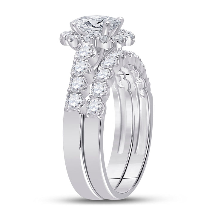 2 CTW-DIA ANA M 3/4CT-COV BRIDAL SETS SINGLE HALO 7 Daisy Joyeria