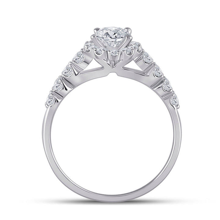 2 CTW-DIA ANA M 3/4CT-COV BRIDAL SETS SINGLE HALO 7 Daisy Joyeria