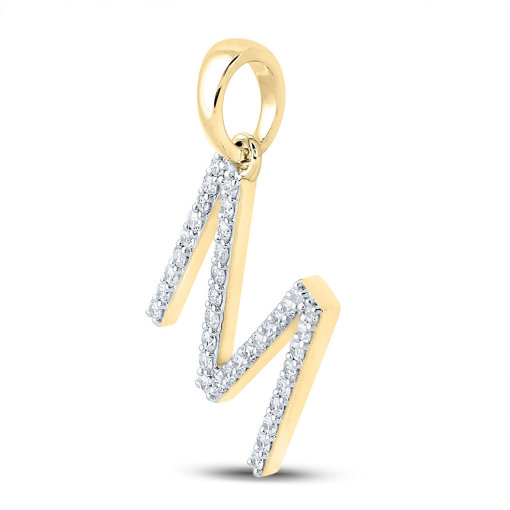 1/4CT-DIA CN LADIES INITIAL "M" PENDANT Daisy Joyeria