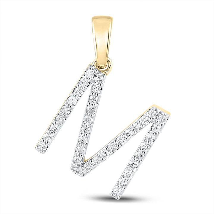 1/4CT-DIA CN LADIES INITIAL "M" PENDANT Daisy Joyeria