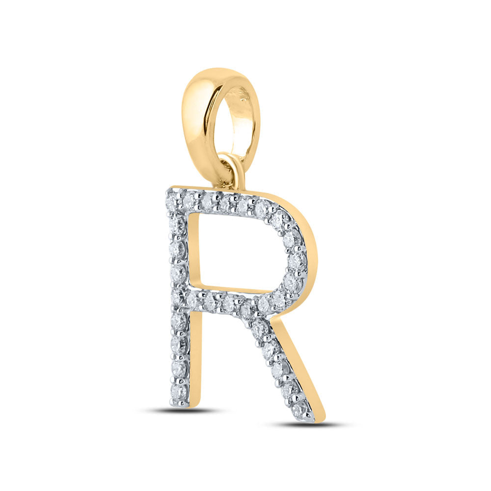 1/5CT-DIA CN LADIES INITIAL "R" PENDANT Daisy Joyeria