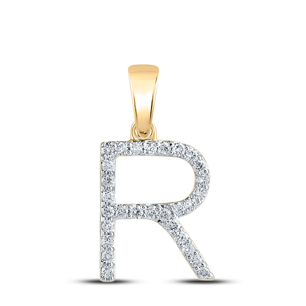1/5CT-DIA CN LADIES INITIAL "R" PENDANT Daisy Joyeria