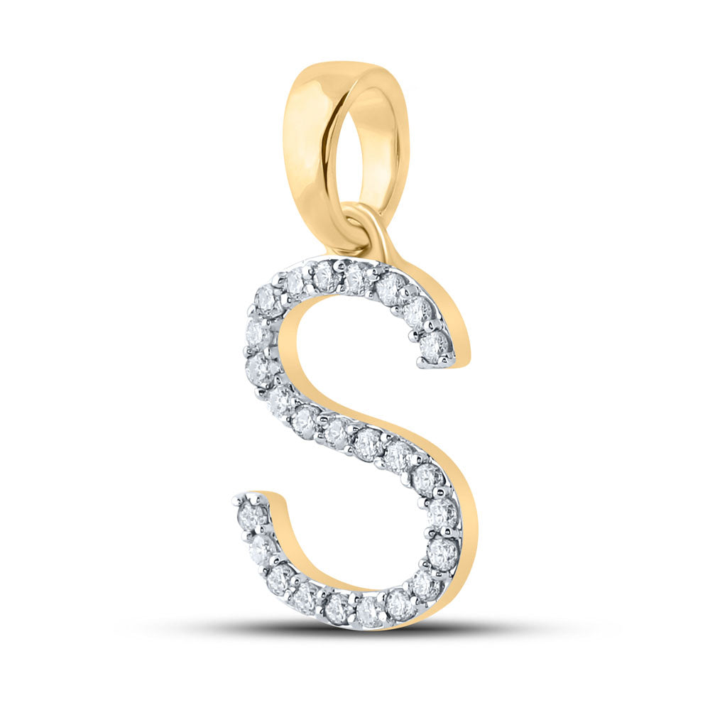 1/5CT-DIA CN LADIES INITIAL "S" PENDANT Daisy Joyeria