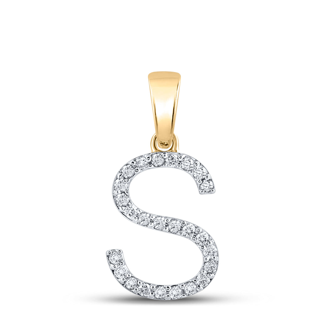 1/5CT-DIA CN LADIES INITIAL "S" PENDANT Daisy Joyeria
