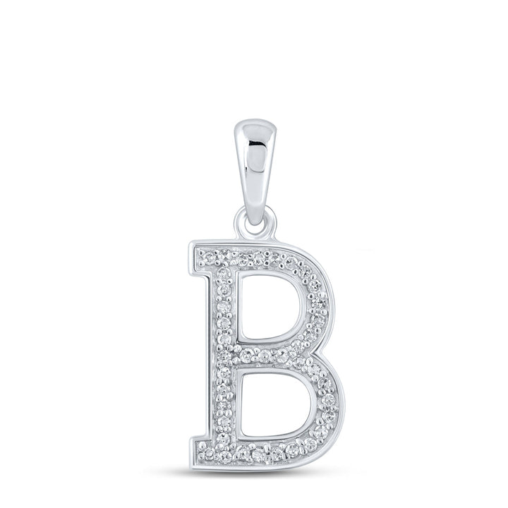 1/12CTW-DIA P1P2 LADIES INITIAL "B" PENDANT Daisy Joyeria